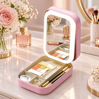 Cutie bijuterii si make-up cu oglinda led