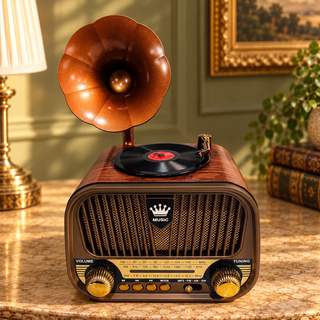 Radio retro tip gramofon vintage cu speaker si bluetooth