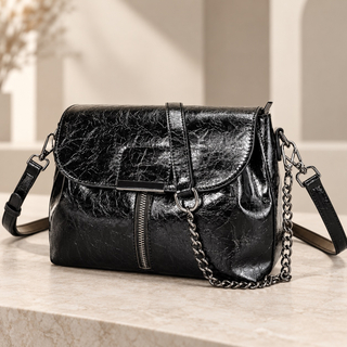 Geanta dama piele naturala neagra