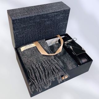Set cadou barbati Gentleman cu esarfa si curea