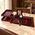 Set de birou Prestige din lemn bordo, 10 piese, ceas rama foto si accesorii