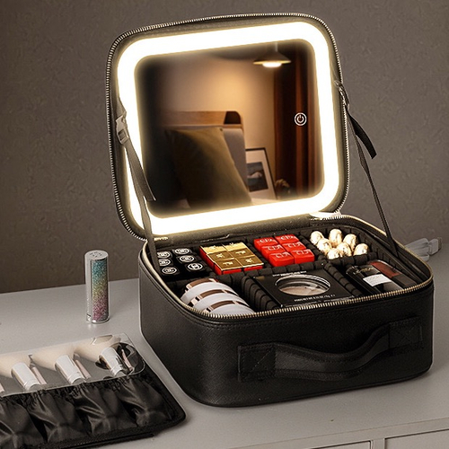 Organizator machiaj cu oglinda led