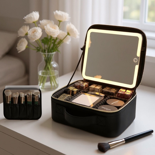 Trusa cosmetice cu oglinda iluminata