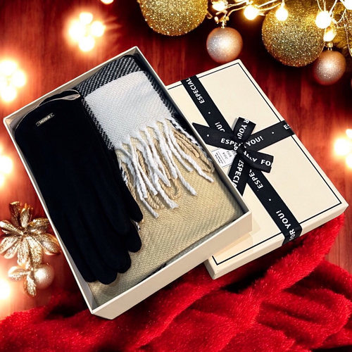 Set cadou premium cu esarfa si manusi