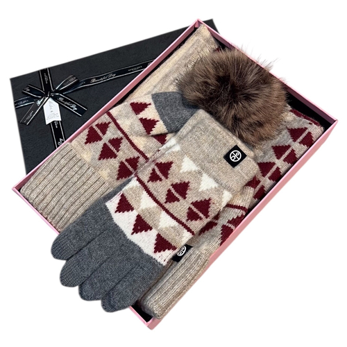 Set cadou fular,caciula si manusi casmir