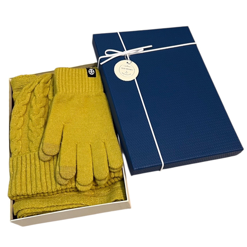 Set cadou premium cu manusi,fular,caciula