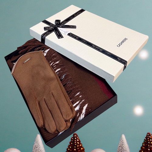 Set cadou barbati premium cu esarfa si manusi