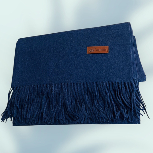 Esarfa casmir bleumarin
