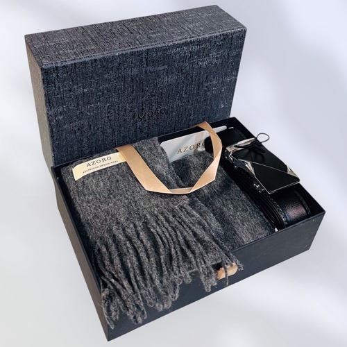 Set cadou barbati Gentleman cu esarfa si curea