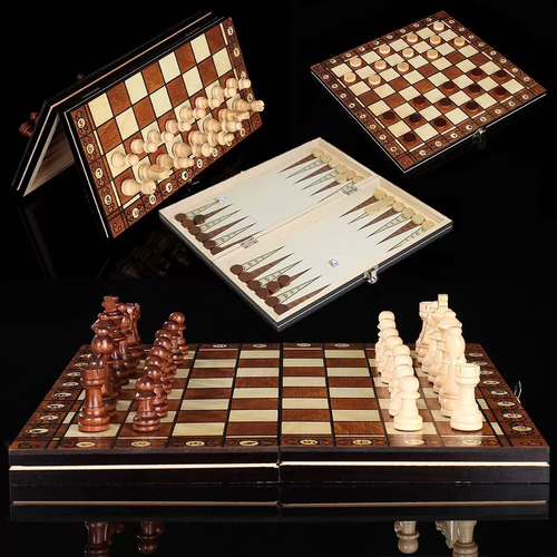 Set sah vintage 3 in 1 cu piese magnetice