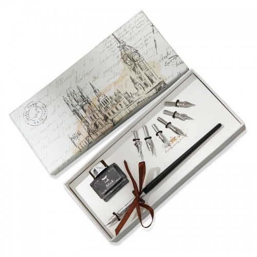 Set caligrafie cu stilou antic